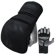 RDX T15 Noir Hybrid Mma Grappling Gloves With Best Knuckle Protection 7oz - Peak Home Fit