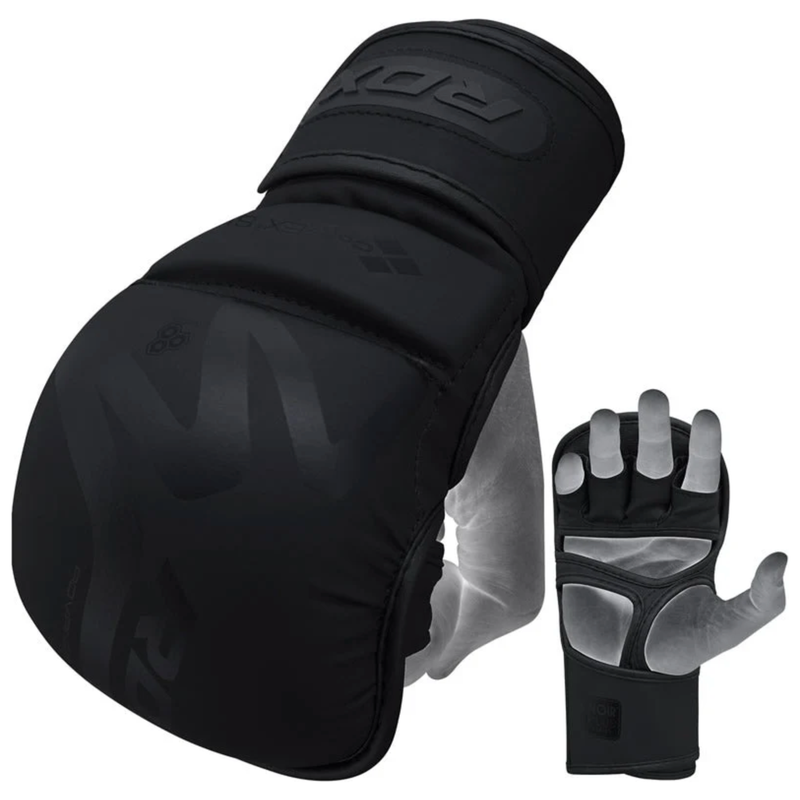 RDX T15 Noir Hybrid Mma Grappling Gloves With Best Knuckle Protection 7oz - Peak Home Fit