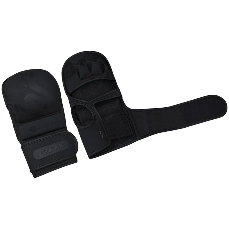 RDX T15 Noir Hybrid Mma Grappling Gloves With Best Knuckle Protection 7oz - Peak Home Fit