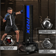 RDX F6 6FT KARA BLUE FREE STANDING PUNCH BAG WITH MITTS SET - Peak Home Fit