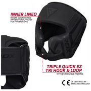 RDX T15 Noir Cheek Protector Head Guard - Peak Home Fit