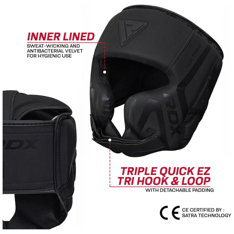 RDX T15 Noir Cheek Protector Head Guard - Peak Home Fit